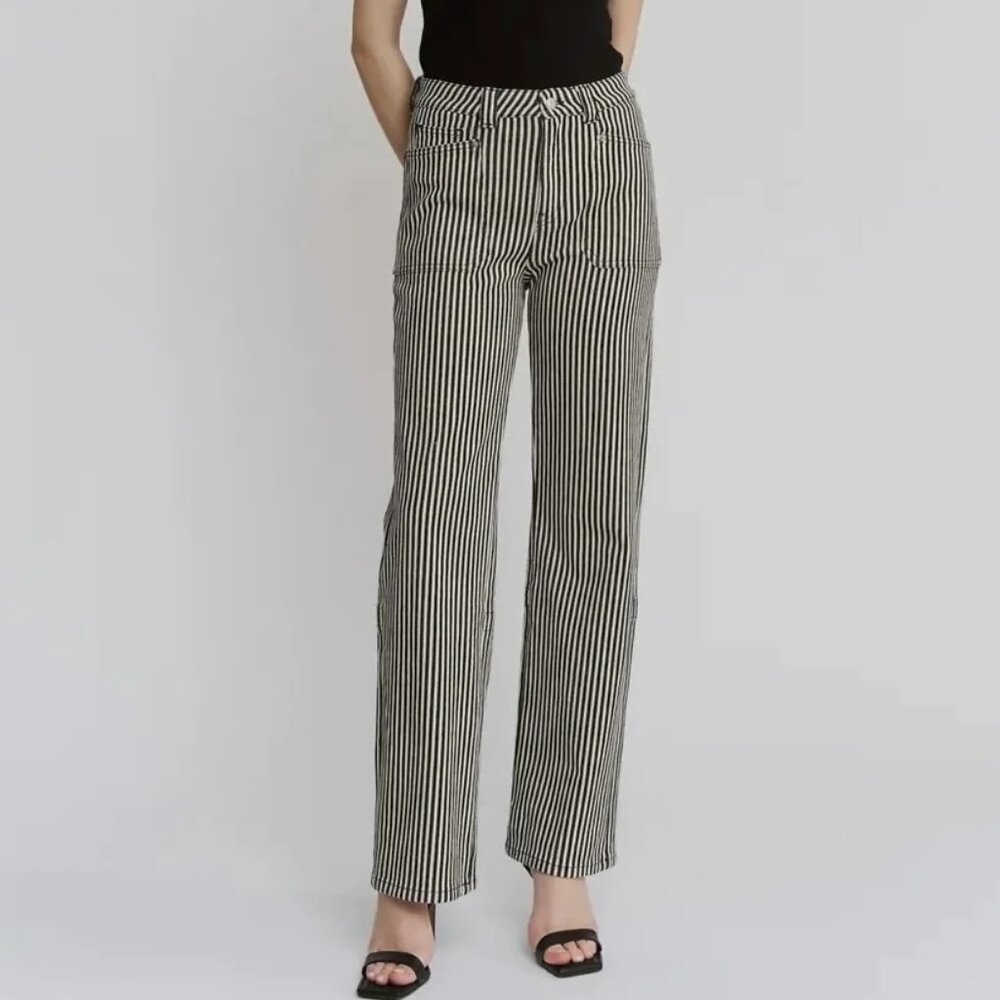 ✨ Mica Denim “Breck” Striped Straight Jeans – Size 30 (NWT) ✨